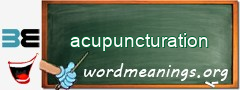 WordMeaning blackboard for acupuncturation